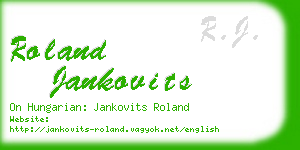 roland jankovits business card